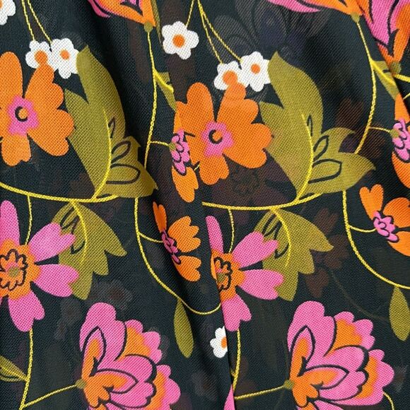 CAbi Women Mingle Kimono Duster Coverup Mesh Floral Tie Belt Black U0026 small! - Picture 10 of 11